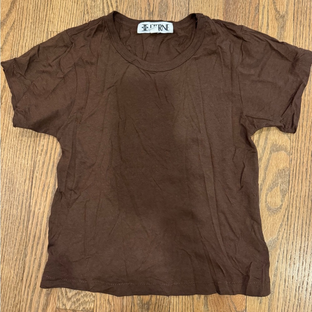 Eterne Chocolate Brown Baby Tee XS